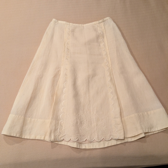 J. Jill Dresses & Skirts - J. Jill Cream Midi A-Line Linen Skirt